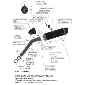 Leovince Moto Guzzi V85 STRADA/TT/TT TRAVEL LV ONE EVO BLACK EDITION 14454EBU