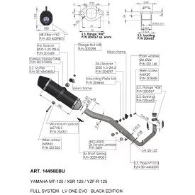 Leovince Yamaha YZF-R 125 LV ONE EVO BLACK EDITION 14456EBU