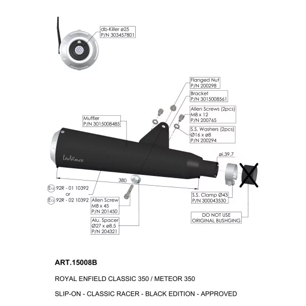 Leovince Royal Enfield CLASSIC 350 CLASSIC RACER BLACK EDITION