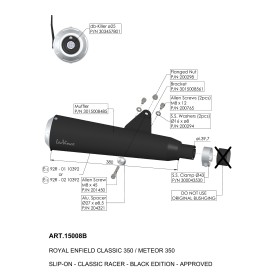 Leovince Royal Enfield METEOR 350 CLASSIC RACER BLACK EDITION 15008B