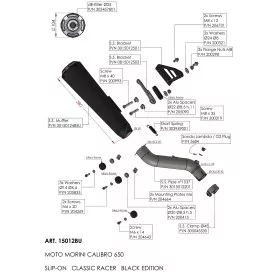 Leovince Moto Morini CALIBRO CUSTOM / CALIBRO BAGGER / CALIBRO CRUISER CLASSIC RACER BLACK EDITION 15012BU