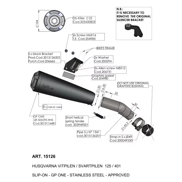 Leovince Husqvarna Svartpilen/Vitpilen 125 GP ONE