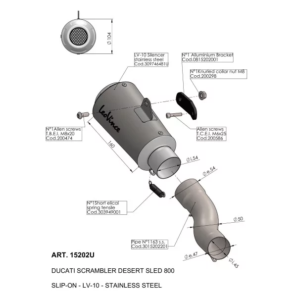 Leovince Ducati SCRAMBLER 800 DESERT SLED LV-10