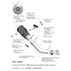 Leovince Kawasaki Z 900 LV-10 CARBON FIBER 15204C