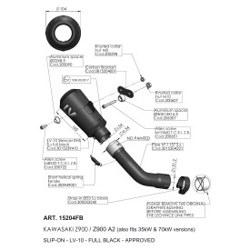 Leovince Kawasaki Z 900 LV-10 FULL BLACK 15204FB
