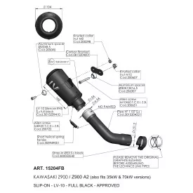 Leovince Kawasaki Z 900 LV-10 FULL BLACK 15204FB