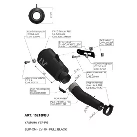 Leovince Yamaha YZF-R6 LV-10 FULL BLACK 15215FBU