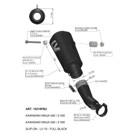 Leovince Kawasaki NINJA 500/SE LV-10 FULL BLACK 15218FBU