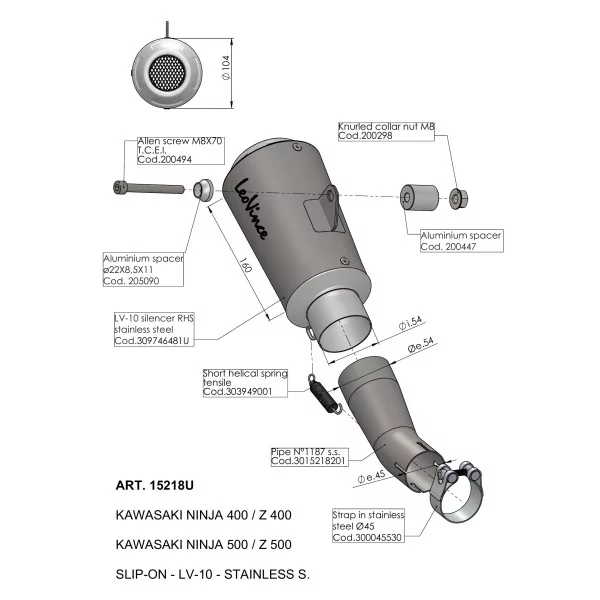Leovince Kawasaki NINJA 400 LV-10
