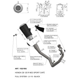 Leovince Honda CB 125 R Neo Sports Café LV-10 BLACK EDITION 15221BU