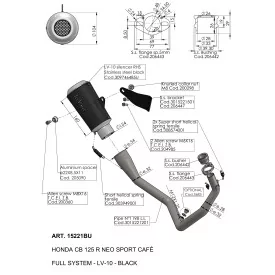 Leovince Honda CB 125 R Neo Sports Café LV-10 BLACK EDITION 15221BU