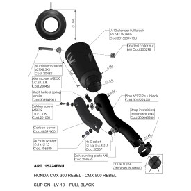 Leovince Honda CMX 300 REBEL LV-10 FULL BLACK 15224FBU
