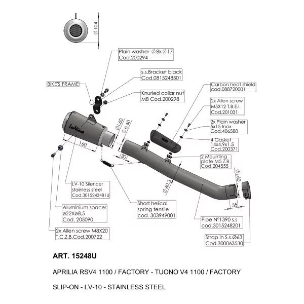 Leovince Aprilia TUONO V4 1100/FACTORY LV-10