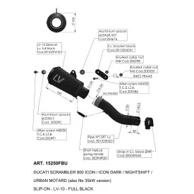 Leovince Ducati SCRAMBLER 800 ICON/ICON DARK/NIGHTSHIFT/URBAN MOTARD LV-10 FULL BLACK 15250FBU