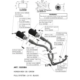 Leovince Honda MSX 125 / GROM LV-10 BLACK EDITION 15253BU