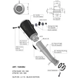 Leovince Ktm RC 125 LV-10 BLACK EDITION 15263BU