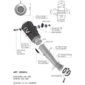 Leovince Ktm DUKE 390 LV-10 CARBON FIBER 15263CU