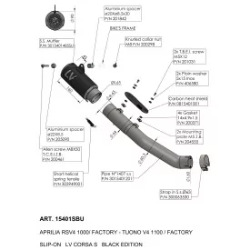 Leovince Aprilia TUONO V4 1100/FACTORY LV CORSA S BLACK EDITION 15401SBU
