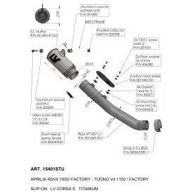 Leovince Aprilia TUONO V4 1100/FACTORY/RR LV CORSA S TITANIUM 15401STU