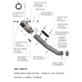 Leovince Aprilia TUONO V4 1100/FACTORY LV CORSA TITANIUM 15401TU