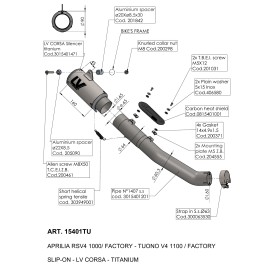 Leovince Aprilia RSV4 1000 RR LV CORSA TITANIUM 15401TU
