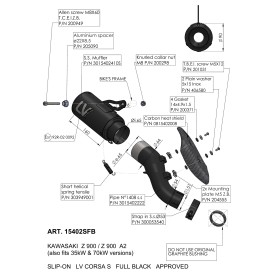 Leovince Kawasaki Z 900 LV CORSA S FULL BLACK 15402SFB