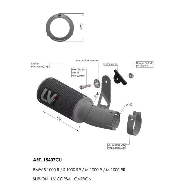 Leovince Bmw S 1000 R / M 1000 R LV CORSA CARBON FIBER