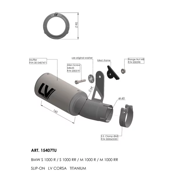 Leovince Bmw S 1000 RR / M 1000 RR LV CORSA TITANIUM