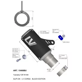 Leovince Yamaha YZF-R1/M LV CORSA BLACK EDITION 15408BU