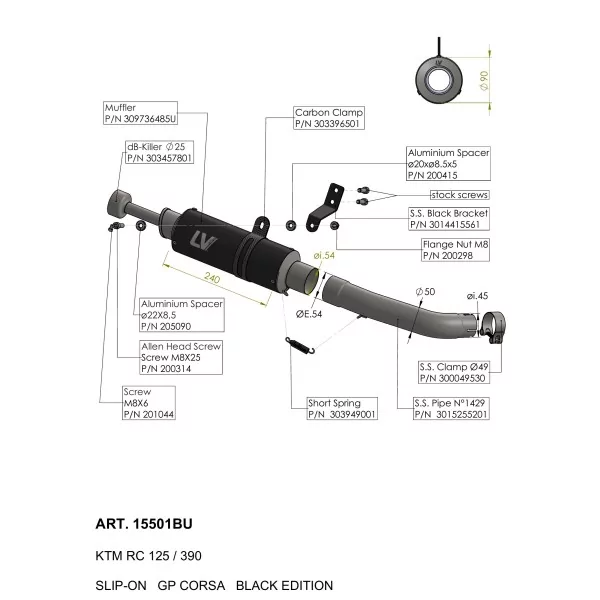 Leovince Ktm RC 390 GP CORSA BLACK EDITION