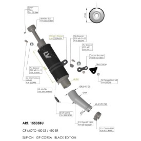 Leovince CF Moto 450 SS / 450 SR GP CORSA BLACK EDITION 15505BU