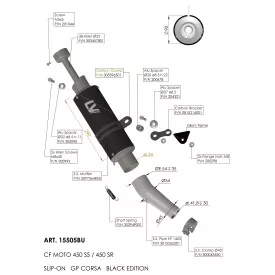 Leovince CF Moto 450 SS / 450 SR GP CORSA BLACK EDITION 15505BU