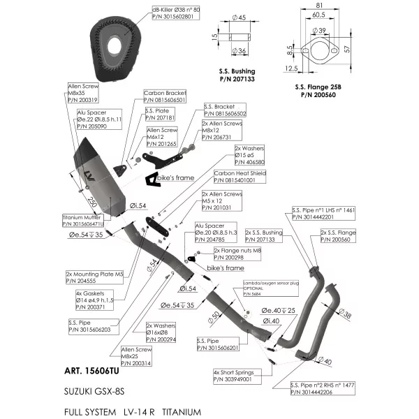 Leovince Suzuki GSX-8R LV-14 R TITANIUM