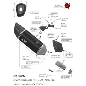 Leovince Kawasaki NINJA 400 LV-14 R BLACK EDITION 15607BU