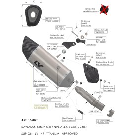 Leovince Kawasaki NINJA 500/SE LV-14 R TITANIUM 15607T