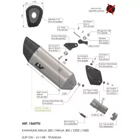 Leovince Kawasaki NINJA 400 LV-14 R TITANIUM 15607TU
