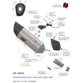 Leovince Kawasaki NINJA 500/SE LV-14 R TITANIUM 15607TU