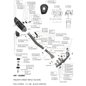 Leovince Triumph STREET TRIPLE 765 R/RS/A2/MOTO2™ EDITION/RX LV-14 R BLACK EDITION 15608BU