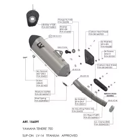 Leovince Yamaha TÉNÉRÉ 700 / WORLD RAID / RALLY EDITION / EXTREME EDITION / EXPLORE EDITION LV-14 TITANIUM