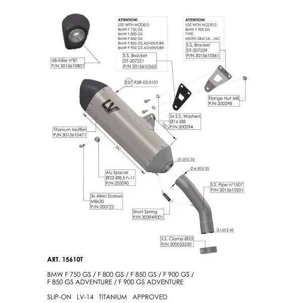 Leovince Bmw F 800 GS LV-14 TITANIUM