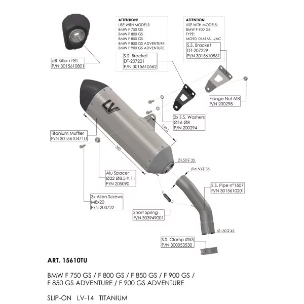 Leovince Bmw F 800 GS LV-14 TITANIUM