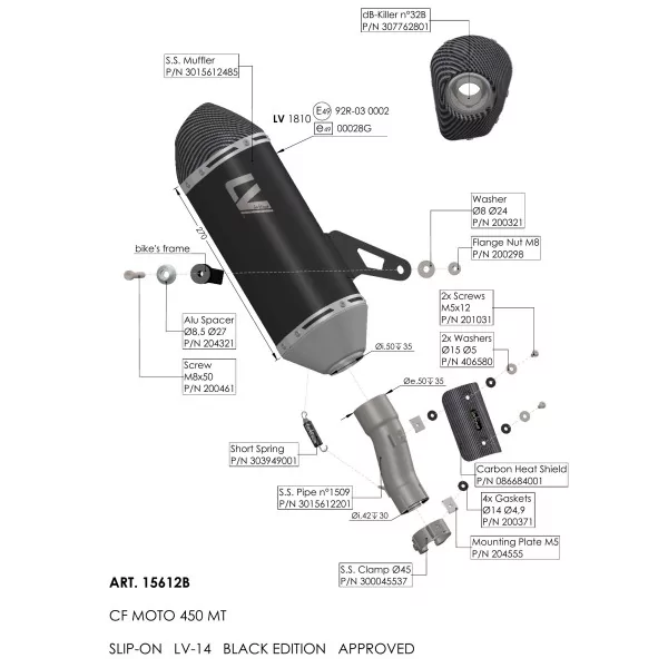 Leovince CFMOTO 450 MT / IBEX 450 LV-14 BLACK EDITION