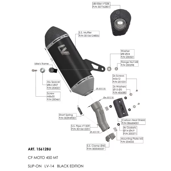 Leovince CFMOTO 450 MT / IBEX 450 LV-14 BLACK EDITION