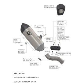 Leovince Husqvarna SVARTPILEN 801 LV-14 TITANIUM 15615TU