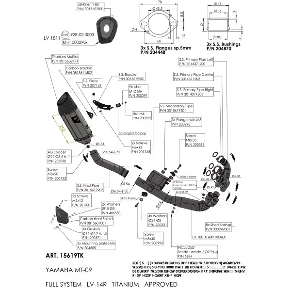 Leovince Yamaha MT-09 LV-14 R TITANIUM