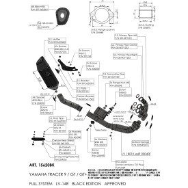 Leovince Yamaha TRACER 9 GT/GT+ LV-14 R BLACK EDITION 15620BK