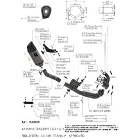 Leovince Yamaha TRACER 9 GT/GT+ LV-14 R TITANIUM 15620TK
