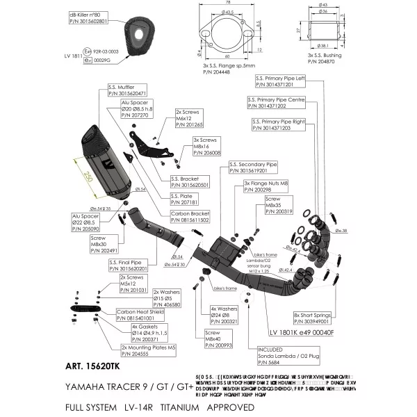 Leovince Yamaha TRACER 9 GT/GT+ LV-14 R TITANIUM