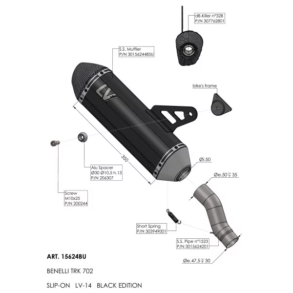 Leovince Benelli TRK 702 / 702X LV-14 BLACK EDITION