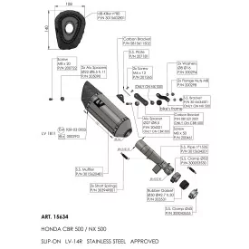 Leovince Honda NX 500 LV-14 R 15634